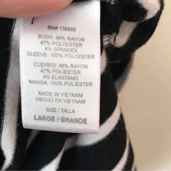 WEST Kei short sleeve t shirt with horizontal stripes and sheer sleeves. - Picture 4 of 5